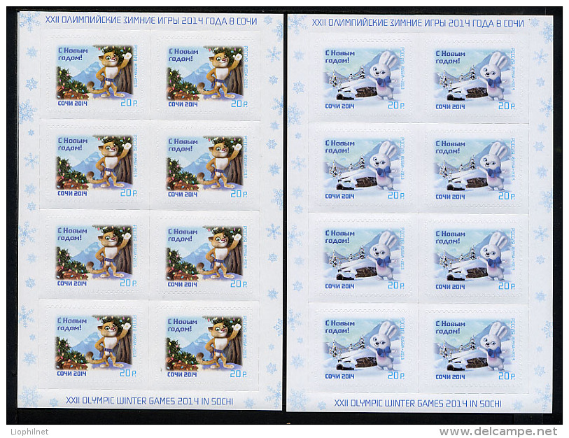 RUSSIE RUSSIA 2013, SOTCHI, 4 Feuillets De 8 Valeurs, Neuf / Mint. R2010 - Full Sheets