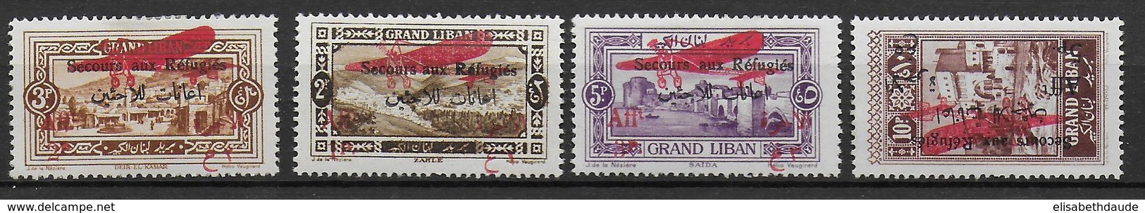 GRAND-LIBAN - 1926 - POSTE AERIENNE YVERT N°17/20 * CHARNIERE CORRECTE - COTE = 48 EUR. - Nuovi