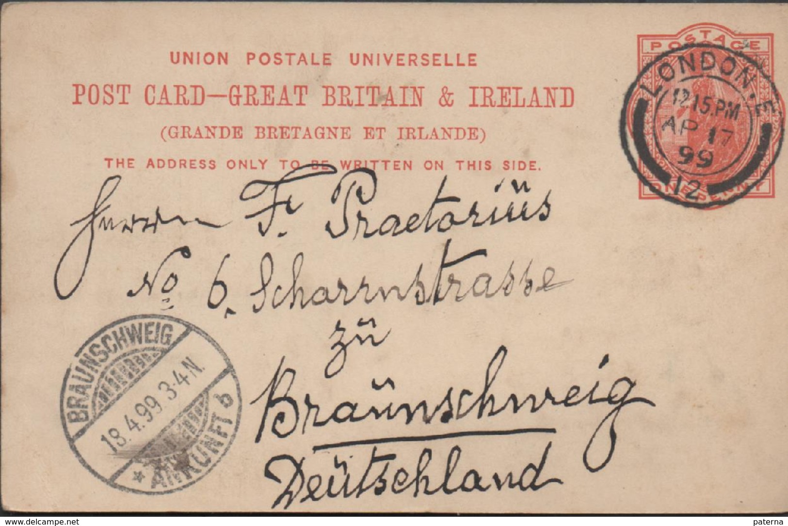 3293 Entero Postal London 1899, Great Britain & Ireland - Non Classificati