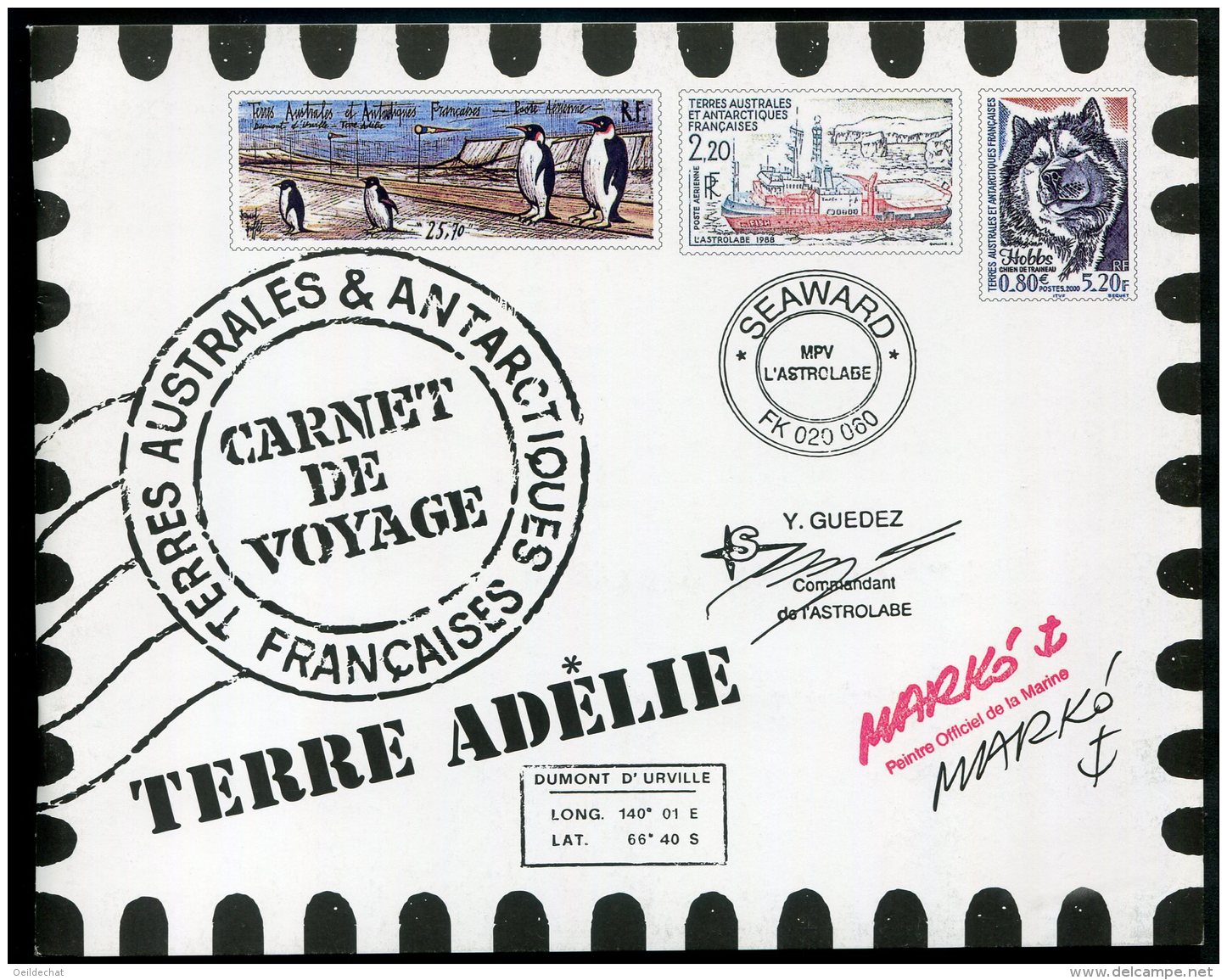 7574  Terres Australes Et Antarctiques Françaises  Carnet De Voyage   C 308  (n°308/21)    2001      SUPERBE - Cuadernillos/libretas