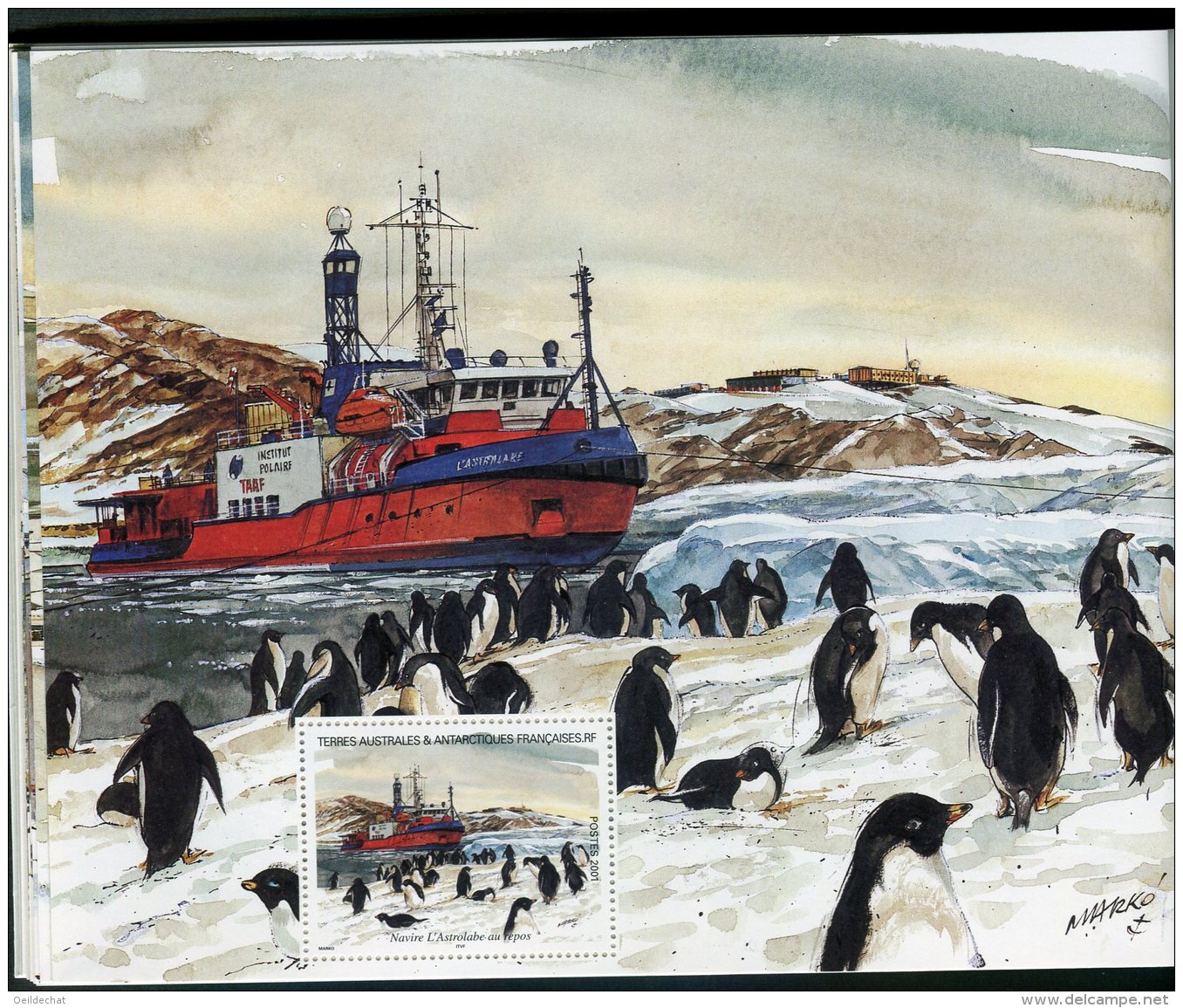 7574  Terres Australes et Antarctiques Françaises  carnet de voyage   C 308  (n°308/21)    2001      SUPERBE