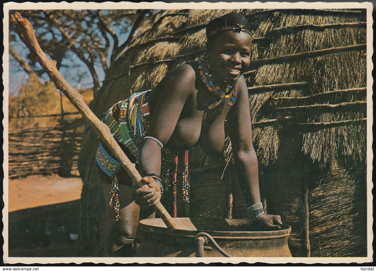 South Africa - African Woman At Cooking Pot - Nude - Südafrika