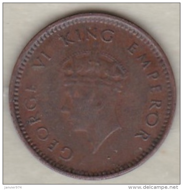 Inde  &frac12; Pice 1939 , George VI .Bronze .KM# 528 - Inde