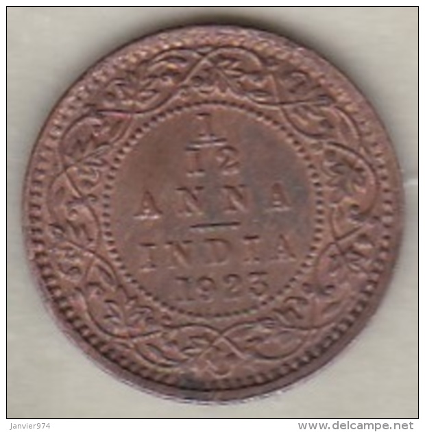Inde  1/12 Anna 1923  , George V .Bronze .KM# 509 - Inde