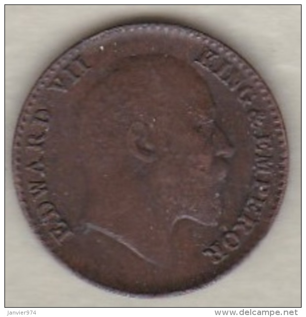 Inde  1/12 Anna 1917 ,  Edward VII .Bronze .KM# 498 - Inde