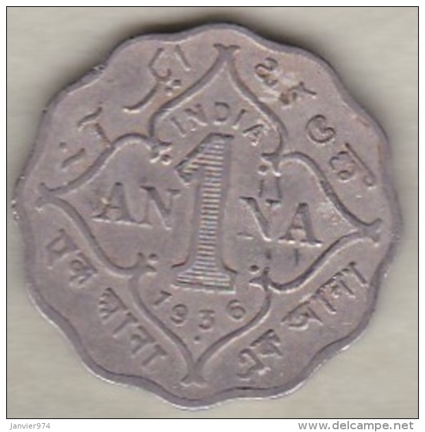 Inde  1 Anna 1936 , George V . Copper-Nickel. KM# 513 - Inde