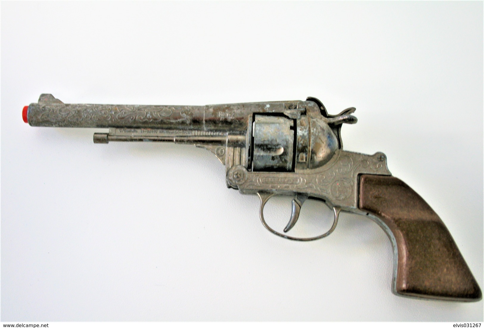 Vintage TOY GUN : GONHER NO. 122 - L=24.5cm - 19??s - Spain - Keywords : Cap Gun - Cork Gun - Rifle - Revolver - Pistol - Armes Neutralisées