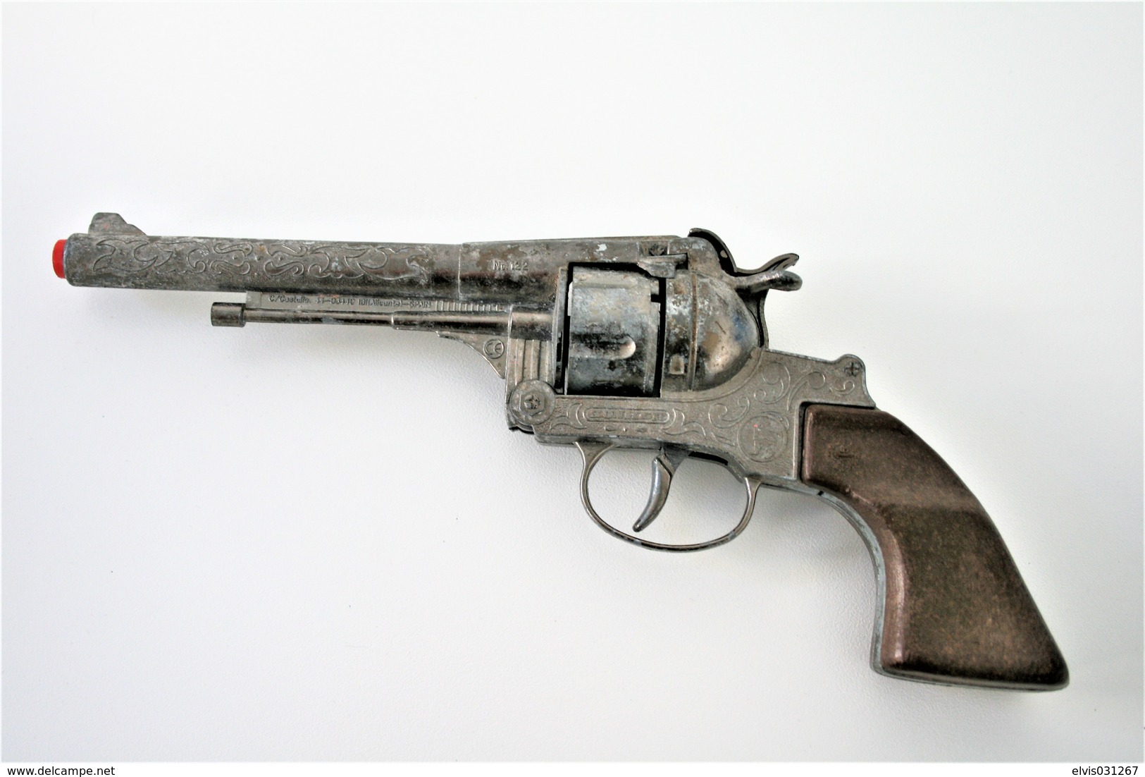 Vintage TOY GUN : GONHER NO. 122 - L=24.5cm - 19??s - Spain - Keywords : Cap Gun - Cork Gun - Rifle - Revolver - Pistol - Decorative Weapons