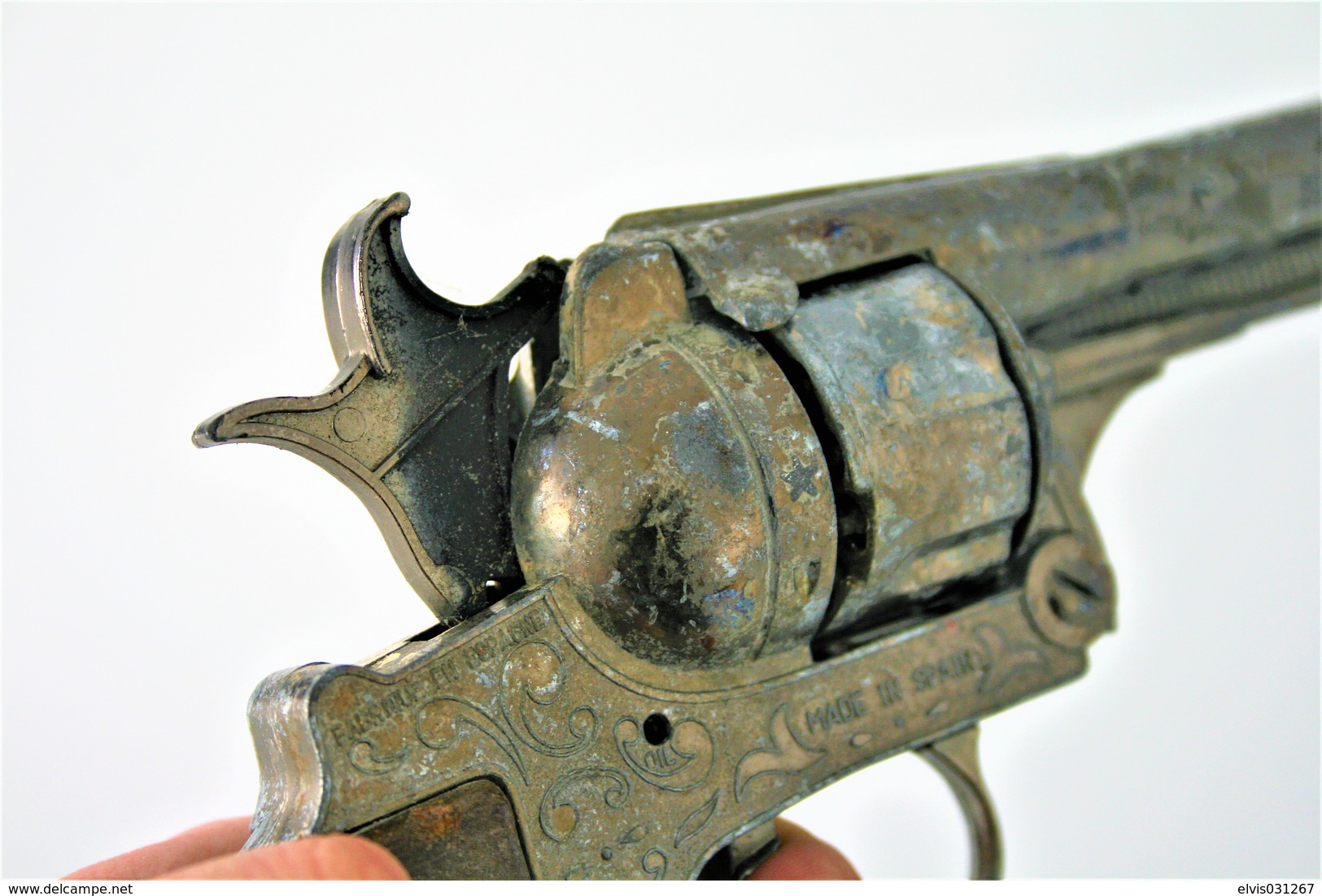 Vintage TOY GUN : GONHER NO. 122 - L=24.5cm - 19??s - Spain - keywords : Cap Gun - Cork gun - Rifle - Revolver - Pistol