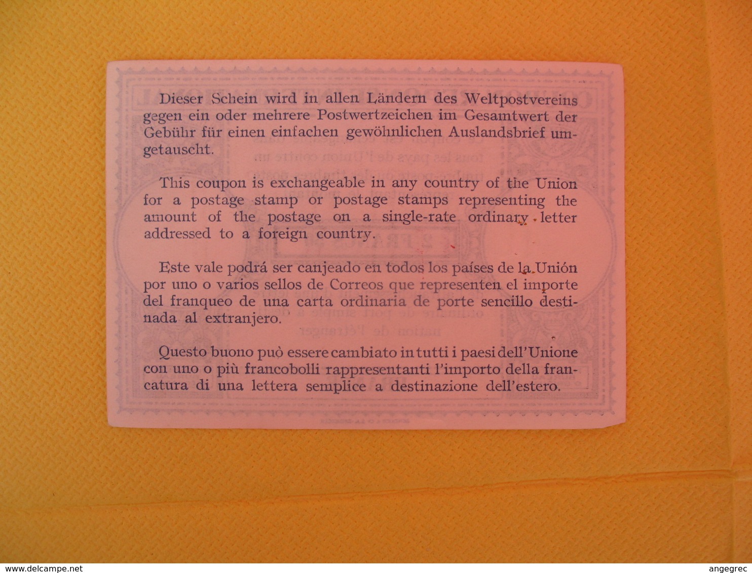 Coupon-Réponse International De 2,50 Francs Avec Surcharge Manuscrite De 7 Francs - Cupón-respuesta