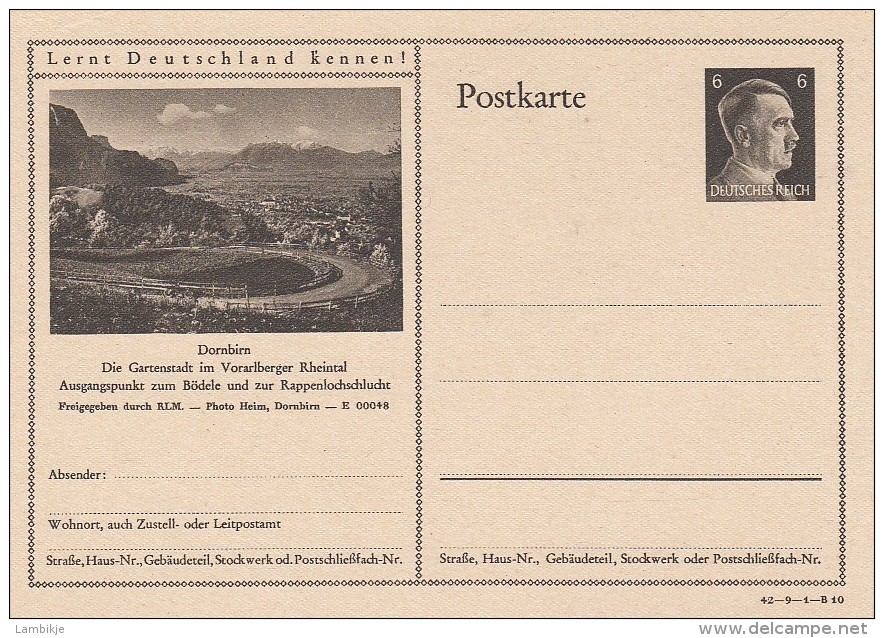 Deutsches Reich Postkarte P305 1941 - Other & Unclassified