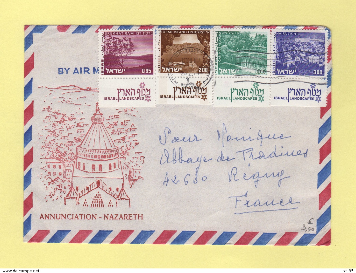 Israel - 1979 - Annunciation Nazareth - Israel Landscape - Jerusalem - 1979 - Covers & Documents