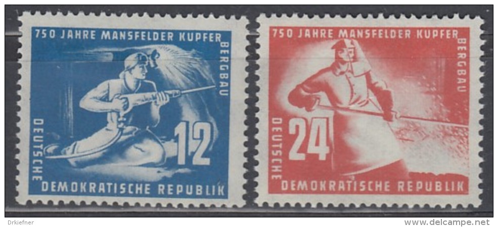 DDR  273-274, Postfrisch *, Mansfelder Kupferschieferbergbau 1950 - Unused Stamps