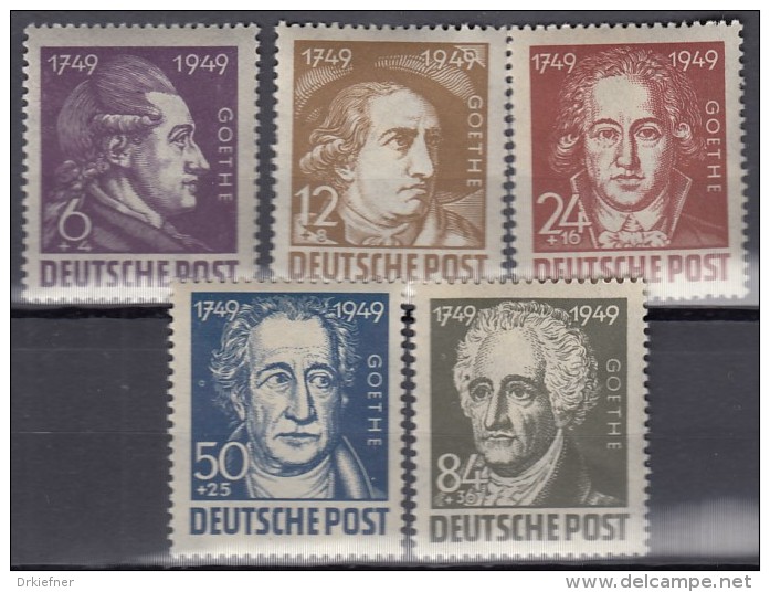 SBZ 234-238, Postfrisch **, Johann Wolfgang Von Goethe 1949 - Altri & Non Classificati
