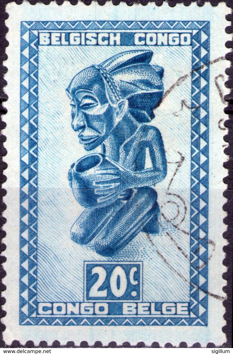 CONGO BELGA 1948 - MASCHERE - 1 VALORE USATO - Oblitérés