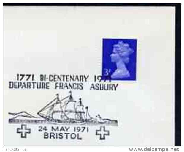 43705 Postmark - Great Britain 1971 Cover Bicentenary Of Departure Of Francis Asbury (ships, Churches Religion) - Ships