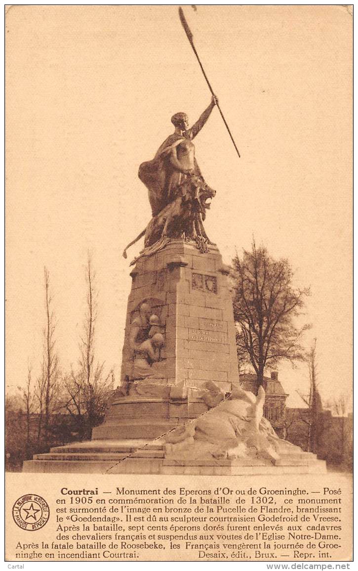 COURTRAI - Monument Des Eperons D'Or Ou De Groeninghe - Kortrijk
