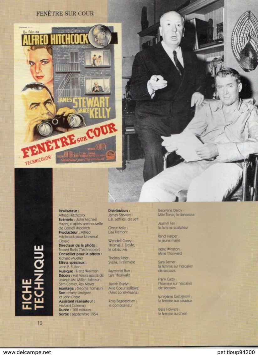 REVUE CINEMA ALFRED HITCHCOCK  Fenetre Sur Cour JAMES STEWART GRACE KELLY Editions Atlas FEVRIER 1994