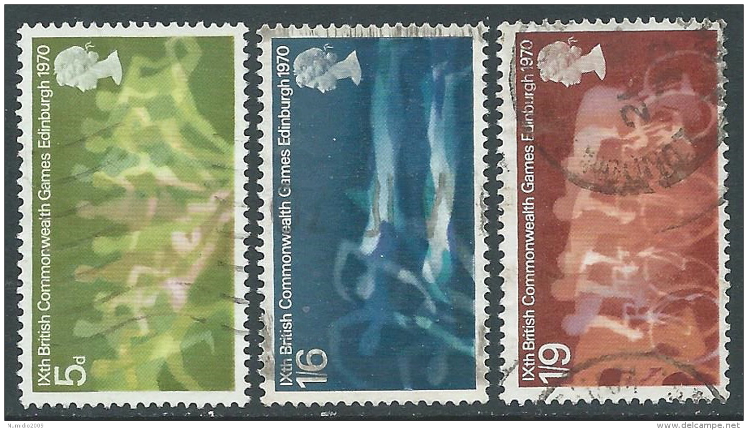 1970 GREAT BRITAIN USED COMMONWEALTH GAMES SG 832/4 SET OF 3 - Used Stamps