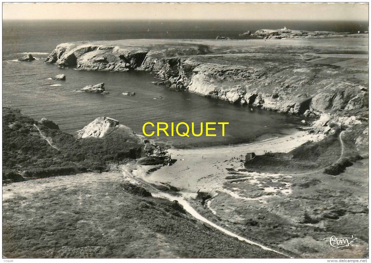 Dépt. 56,  Belle Ile En Mer, Sauzon, Vue Aérienne De La Pointe Du Vieux Chateau Et De La Plage, Carte Pas Courante - Belle Ile En Mer