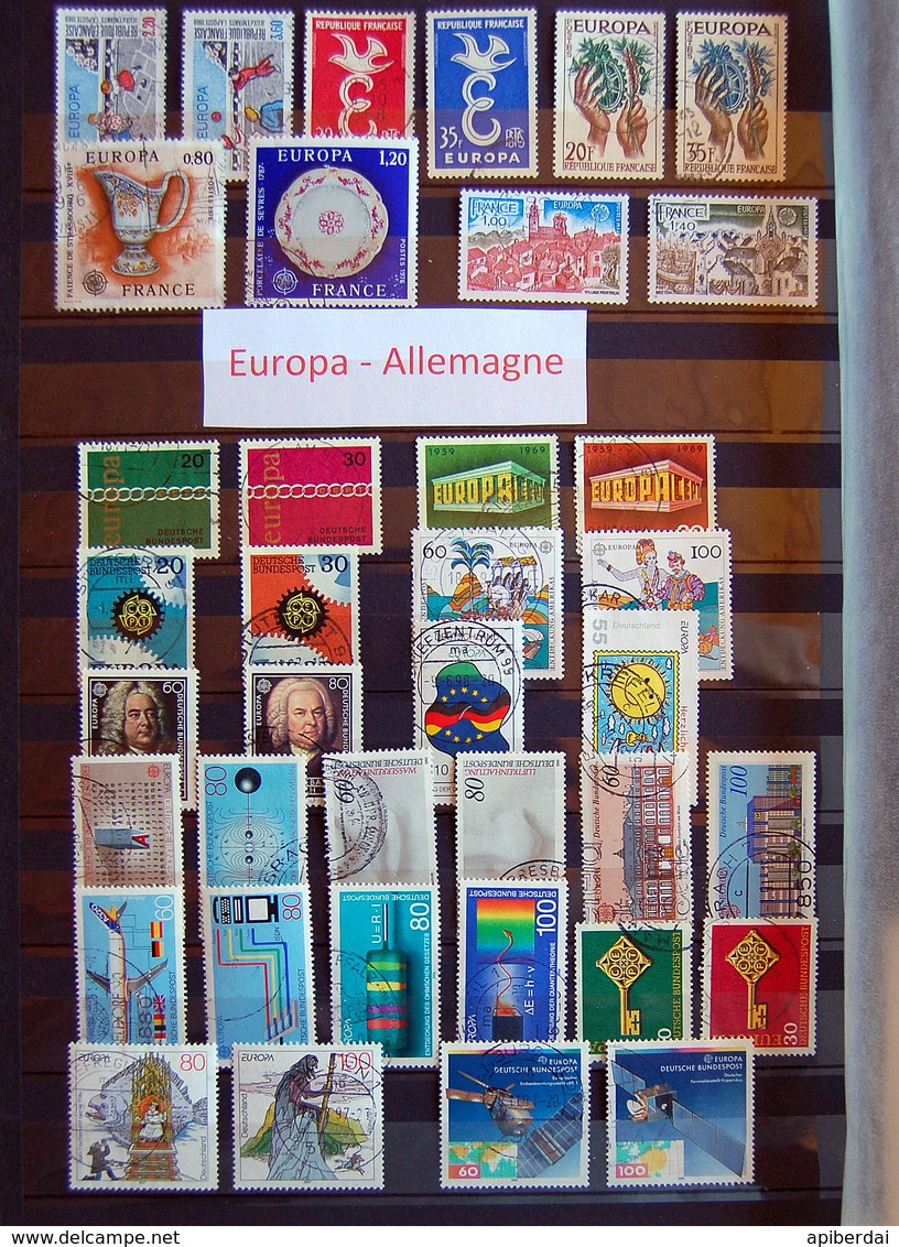 Europa - 25 Années Différentes France & 14 Années Différentes Allemagne - Oblitérés - Sammlungen