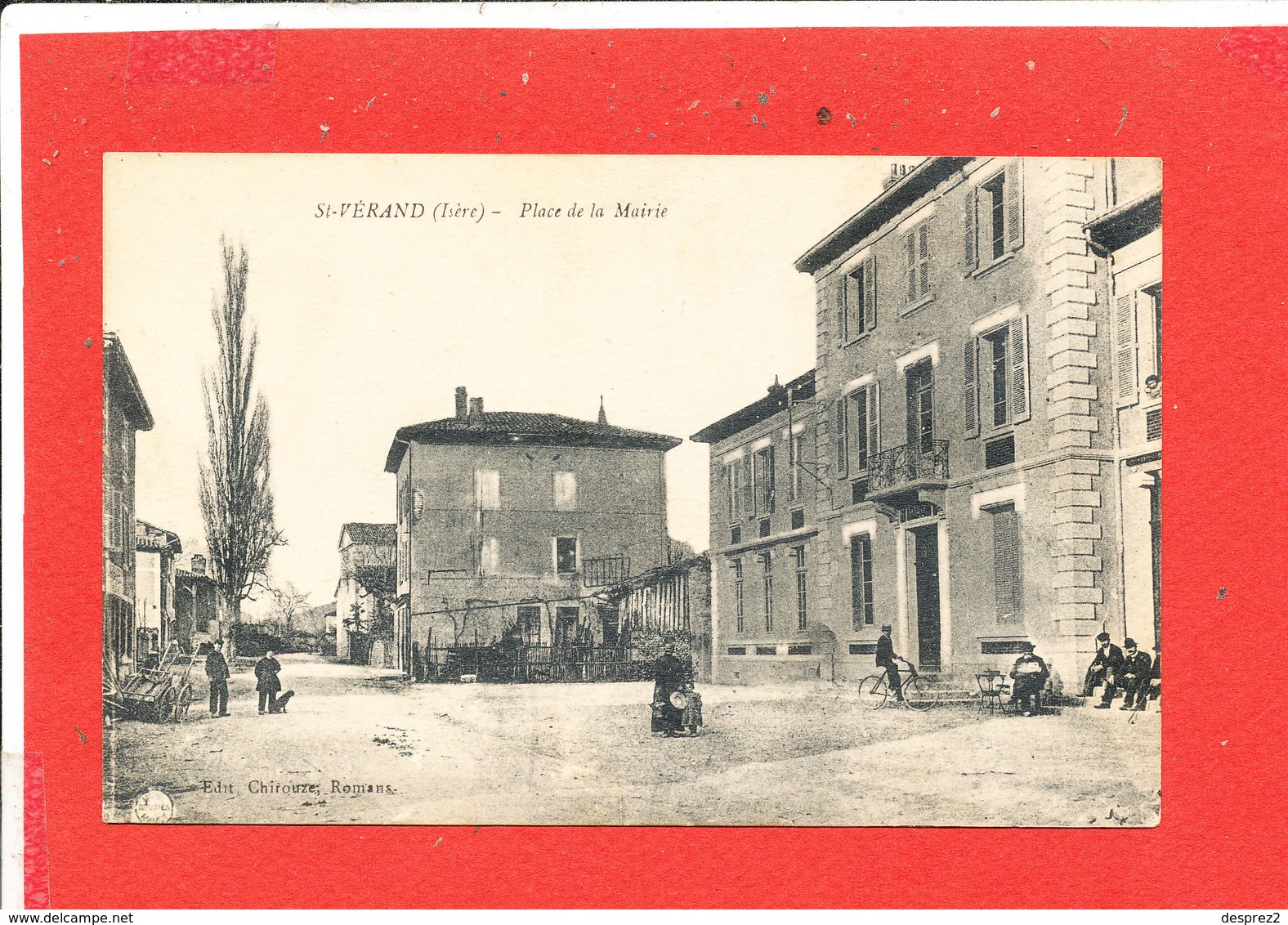 38 SAINT VERAND Cpa Animée Place De La Mairie    Edit Chirouze - Saint-Vérand