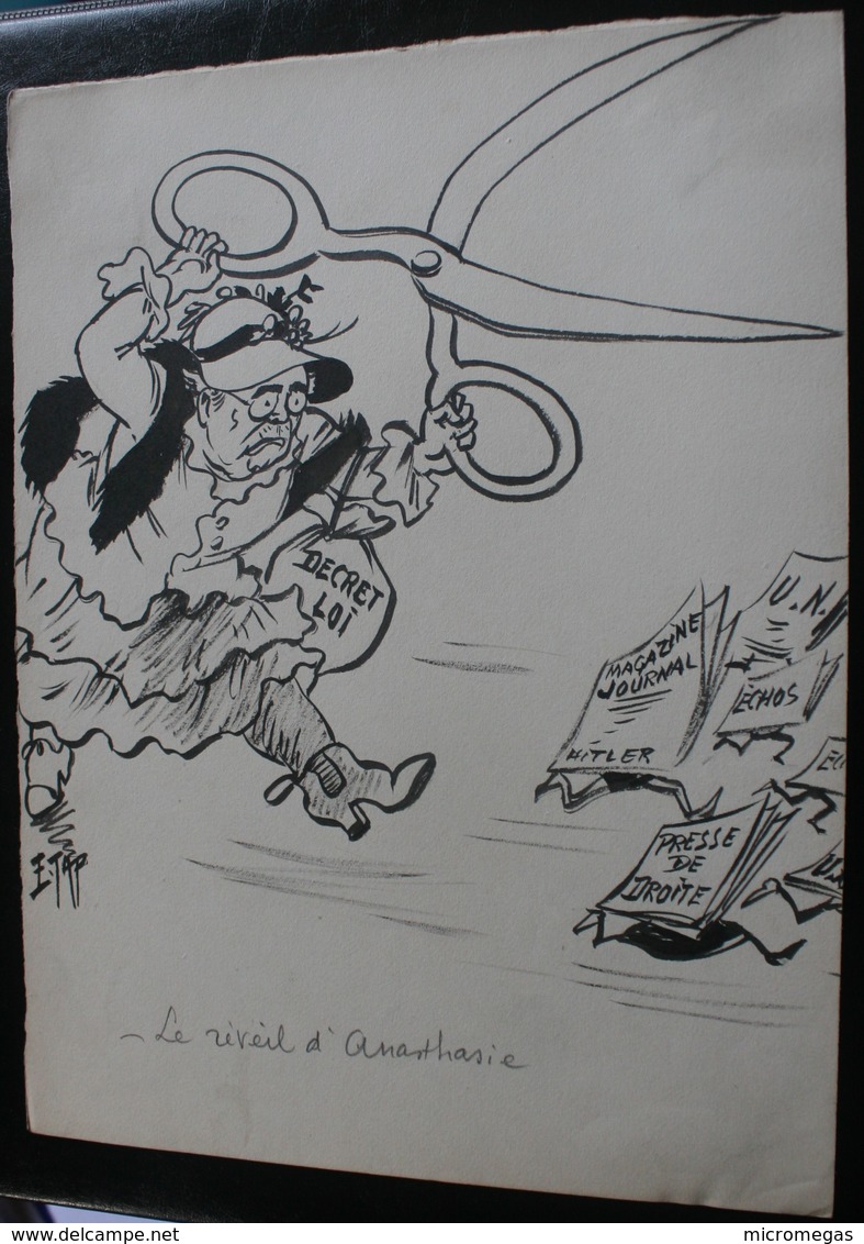 E.TAP (Edmond Tapissier) - Le Réveil D'Anasthasie - Dessin Original 24 X 32 Cm. - Dessins