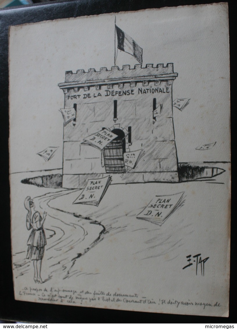 E.TAP (Edmond Tapissier) - Fort De La Défense Nationale - Dessin Original 24 X 32 Cm. - Dessins