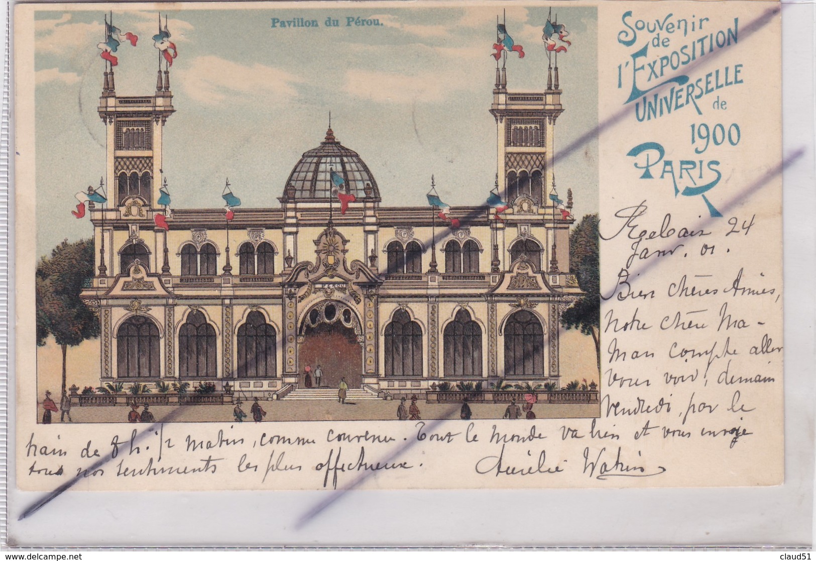 Souvenir De L'Exposition Universelle De 1900 PARIS (75) Pavillon Du Pérou .(carte Précurseur De 1901) - Expositions