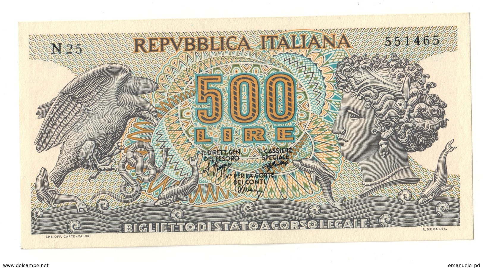 Italy 500 Lire 23/02/1970 SUP / AUNC - 500 Lire