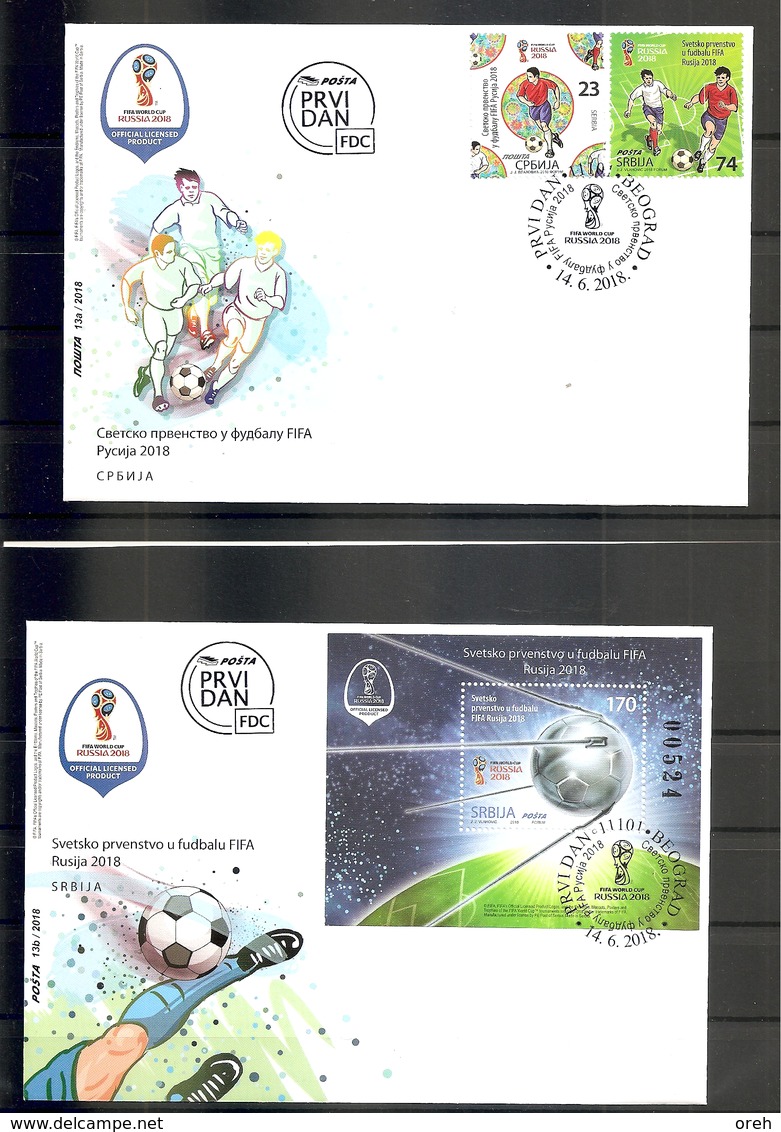 SERBIA 2018,SPORT,SOCCER,WORLD CUP RUSSIA 2018,FIFA,BLOCK,,FDC - 2018 – Russia