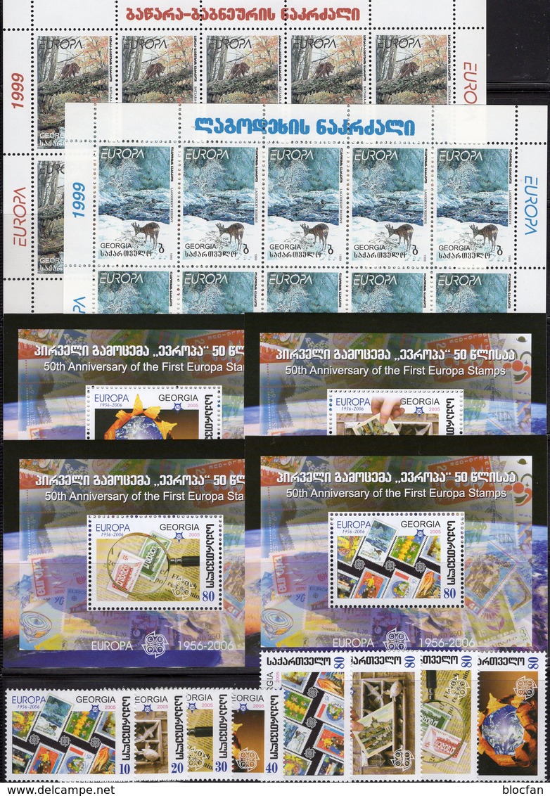 Nationalpark 1999 Georgia 312/3 10-KB,507/4A/B+Blocks 35-38 ** 63€ Stamps On Stamp Hb CEPT Sheets Bf 50 Year EUROPE - Georgia