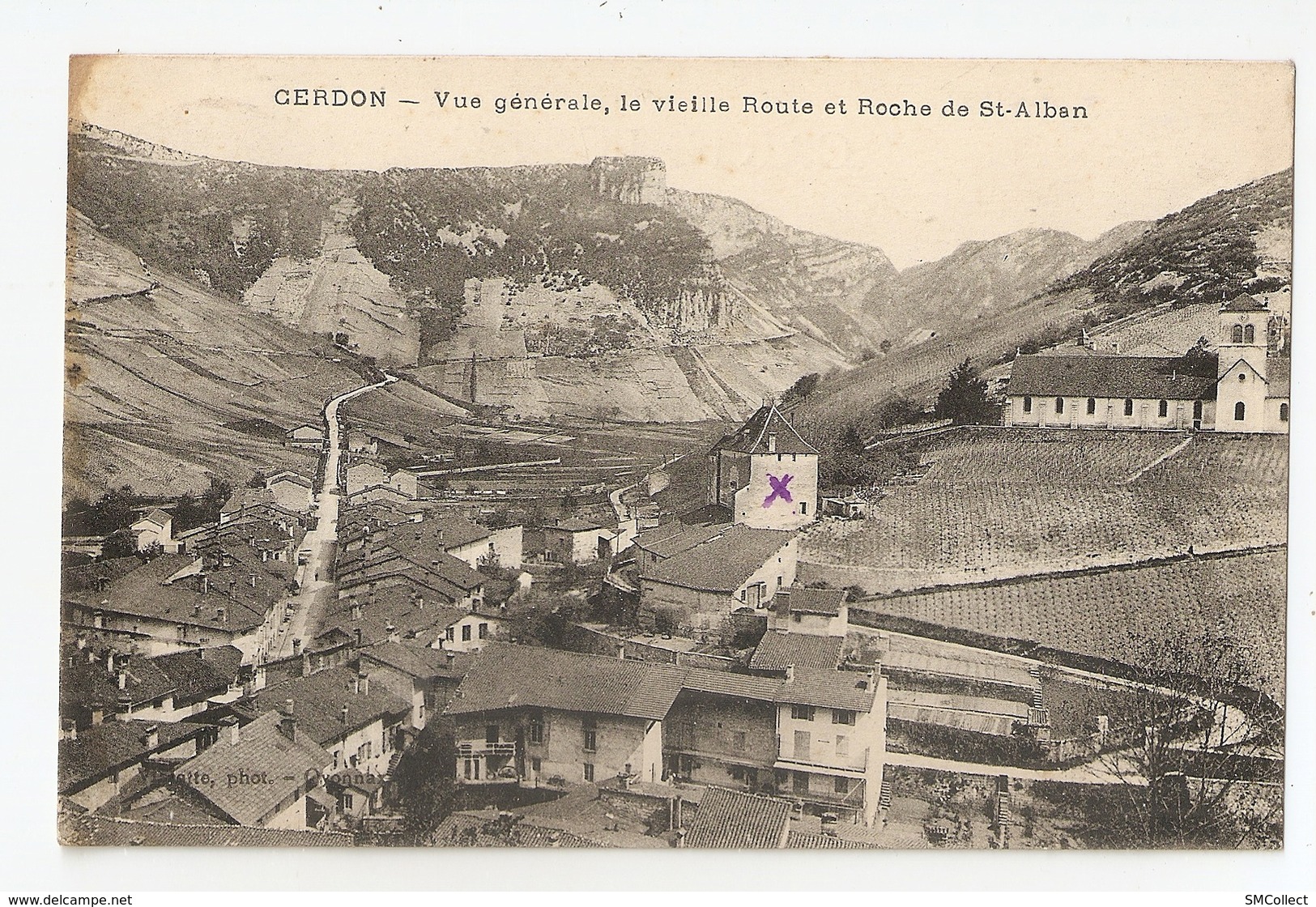 01 Cerdon, Vue Générale, Vieille Route Et Roche De Saint Alban (4108) - Non Classés