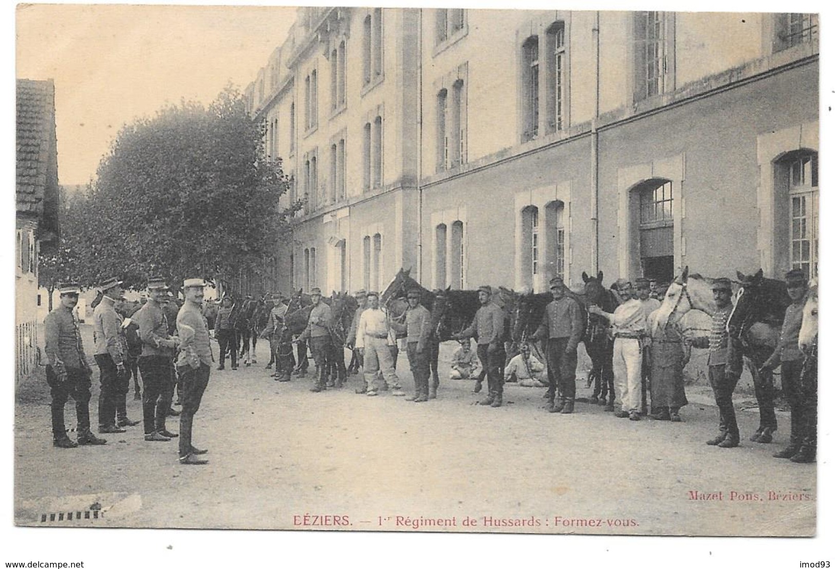 34 - BÉZIERS - 1er Régiment De Hussards : Formez-Vous - Ed. Mazet-Pons - Cavalerie - Beziers