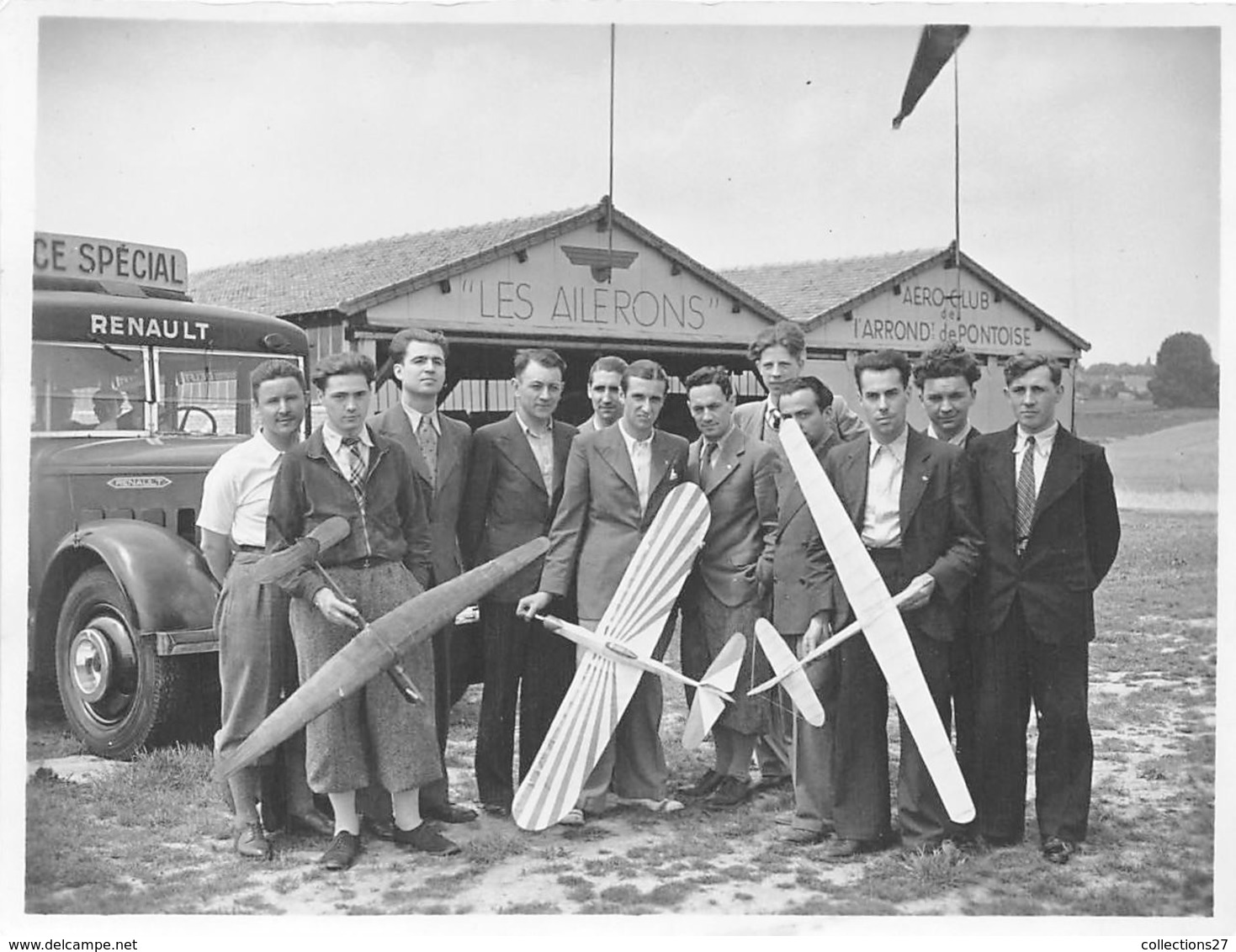 LOT DE 4 PHOTOS AERO-CLUB DE PONTOISE " LES AILERONS " AVIONS MODELISME - Aviation