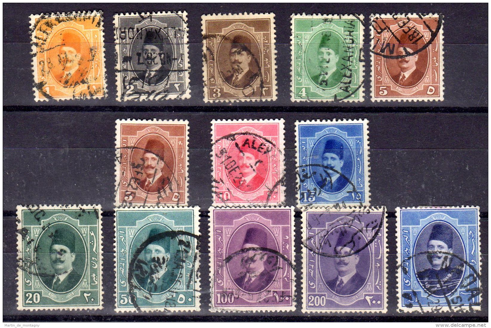 16.4.1923 / 19.3.1924 ; König Fuad I.; Mi-Nr. 82 - 93, Gest. Los 49839 - Used Stamps