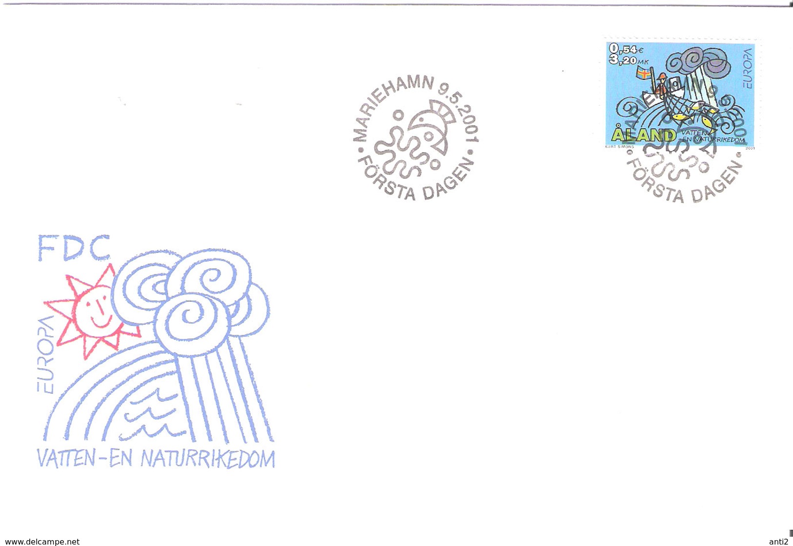 Aland Åland 2001 Europa: Living Water Mi 191 FDC - Aland