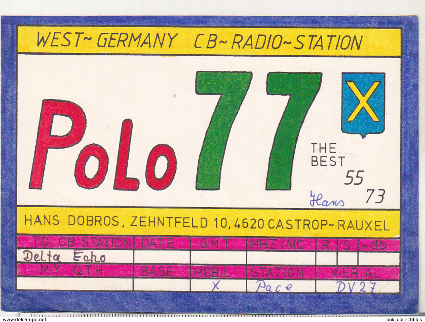 West Germany Old QSL Card - CB-Radio Station Polo 77 Castrop-Rauxel - CB