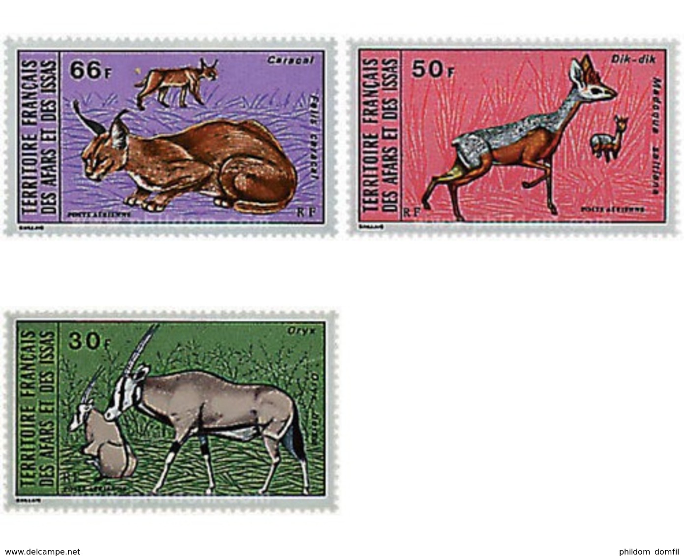 Ref. 32147 * MNH * - AFARS AND THE ISSAS. 1973. WILD MAMMALS . MAMIFEROS SALVAJES - Unused Stamps