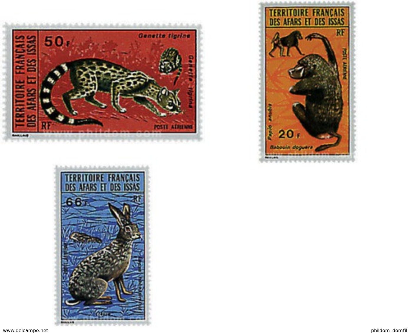 Ref. 32149 * MNH * - AFARS AND THE ISSAS. 1973. FAUNA . FAUNA - Nuevos