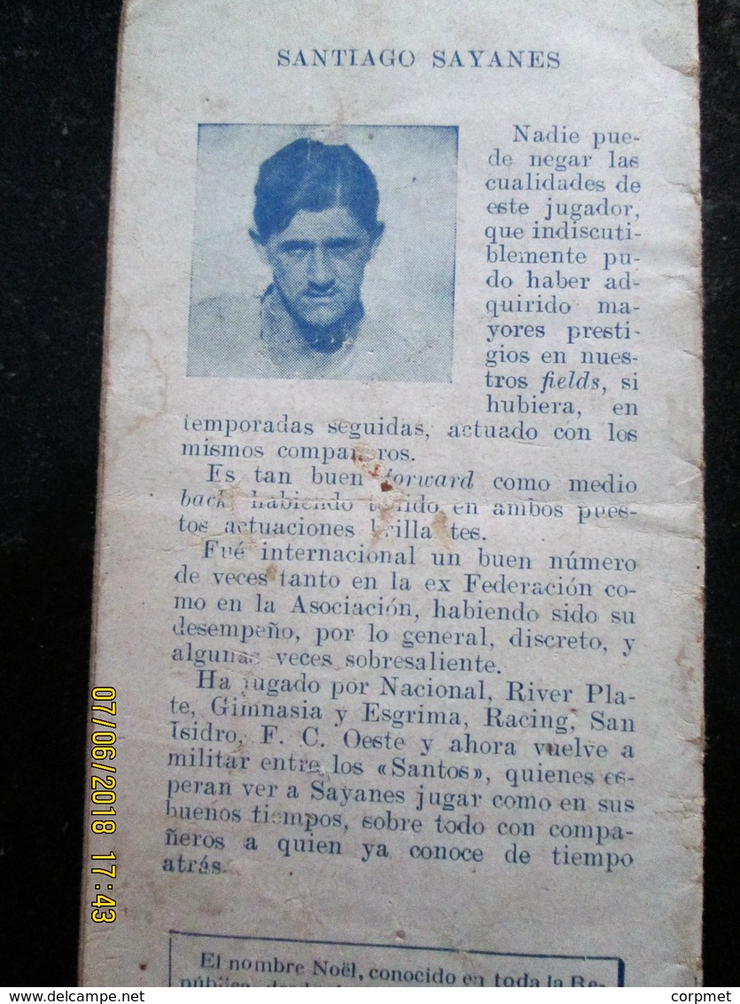 CHOCOLATES NOEL - 8 LIBROS MINIATURA 7 X 14 - Contracapa BIOGRAFIAS JUGADORES DE FUTBOL -c/1910's - Géographie & Voyages