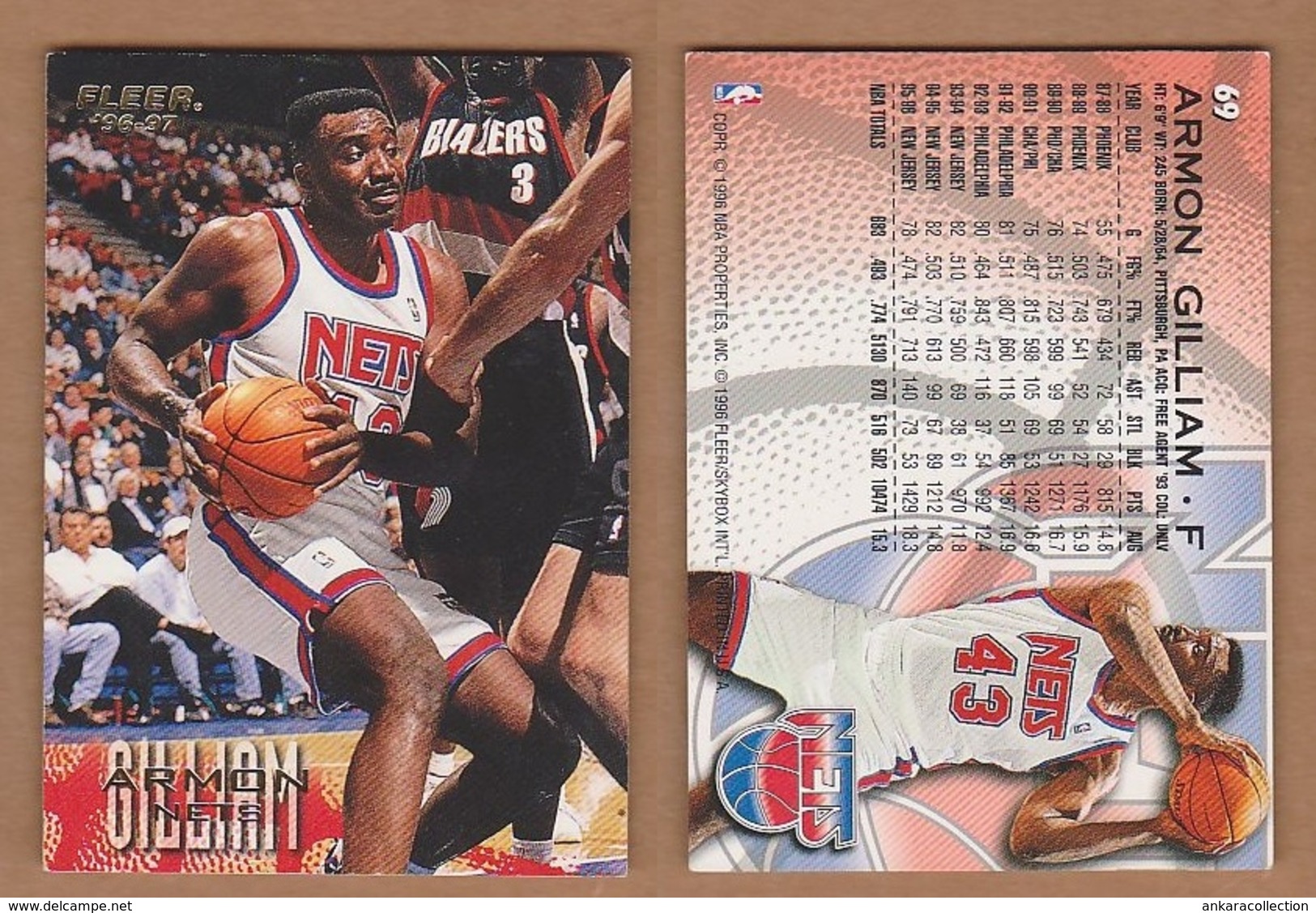 AC - FLEER 1996 - 1997 ARMON GILLIAM 69 ​BASKETBALL NBA STARS - 1990-1999