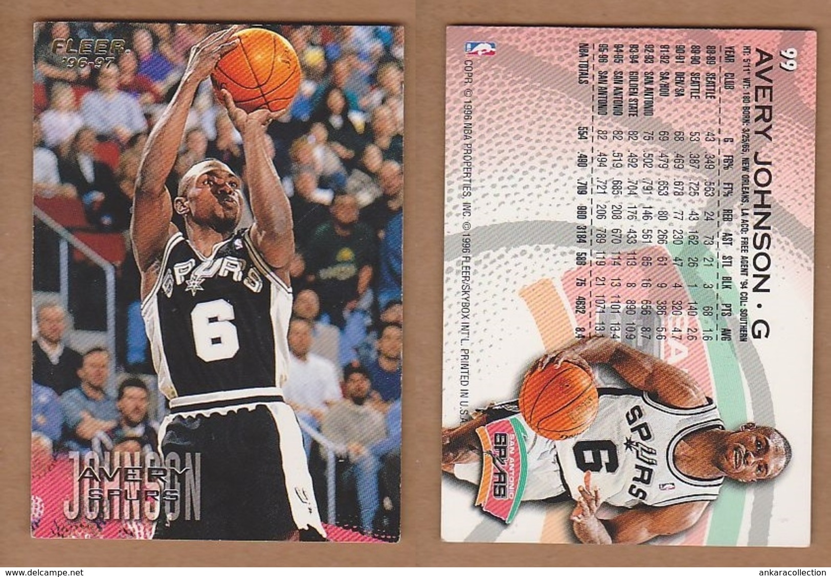 AC - FLEER 1996 - 1997 AVERY JOHNSON 99 ​BASKETBALL NBA STARS - 1990-1999