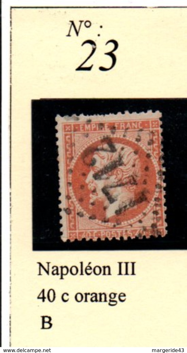 N°23  NAPOLEON III 40 C ORANGE - 1862 Napoléon III