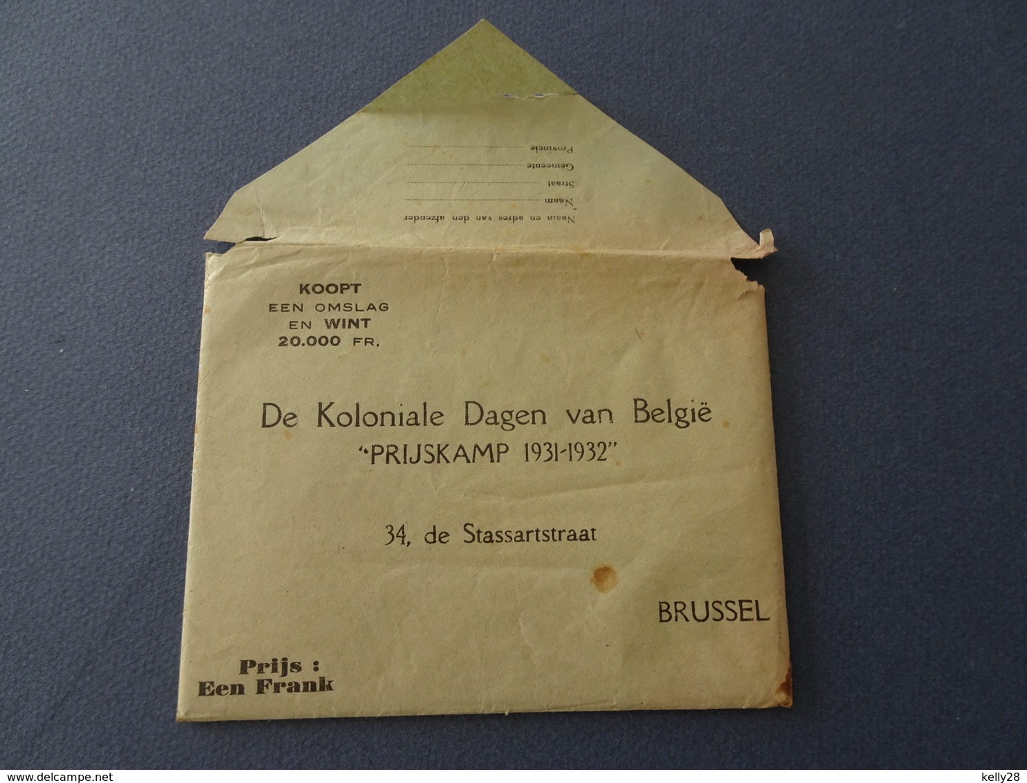 De Koloniale Dagen Van België Prijskamp 1931-1932. Administratieve Kaart Van Belgisch Congo. Uniek! - Billets De Loterie