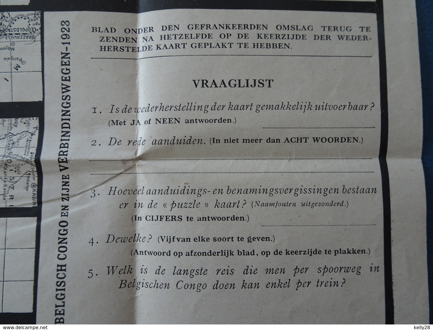 De Koloniale Dagen Van België Prijskamp 1931-1932. Administratieve Kaart Van Belgisch Congo. Uniek! - Billets De Loterie