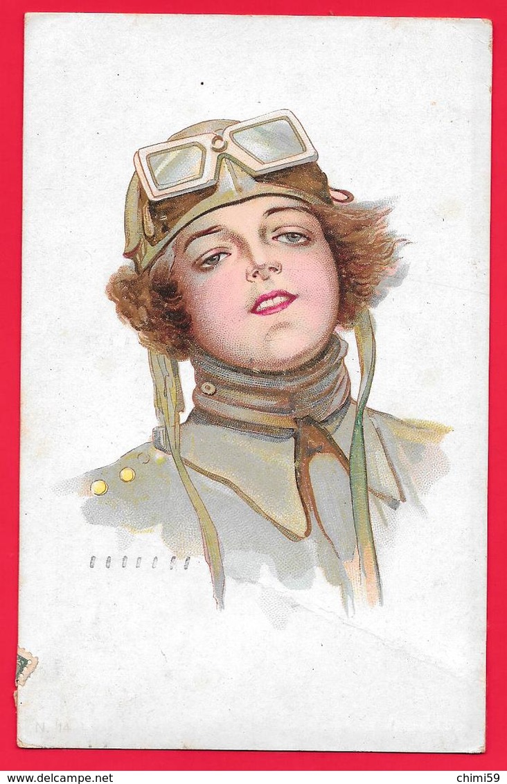 Femme Aviatrice - Donna Pilota - Avion Chapeau - Aviatori