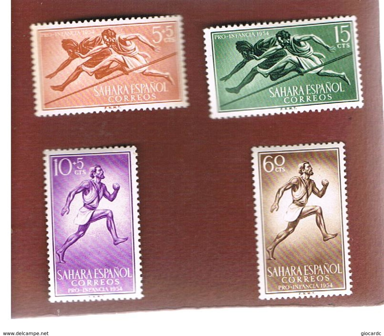 SAHARA SPAGNOLO (SPANISH SAHARA) - SG 109.112  - 1954 CHILD WELFARE FUND: SPORTS (COMPLET SET OF 4)    -   (MINT)** - Sahara Spagnolo