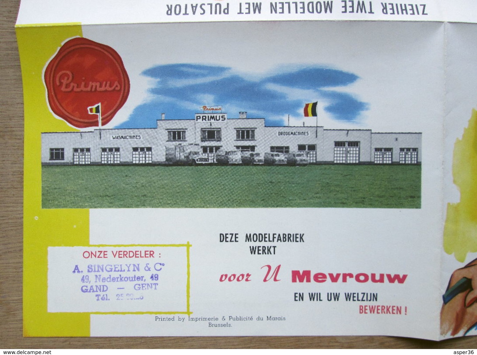 Brochure "Wasmachine "Primus" Gullegem 1958 - Verzamelingen