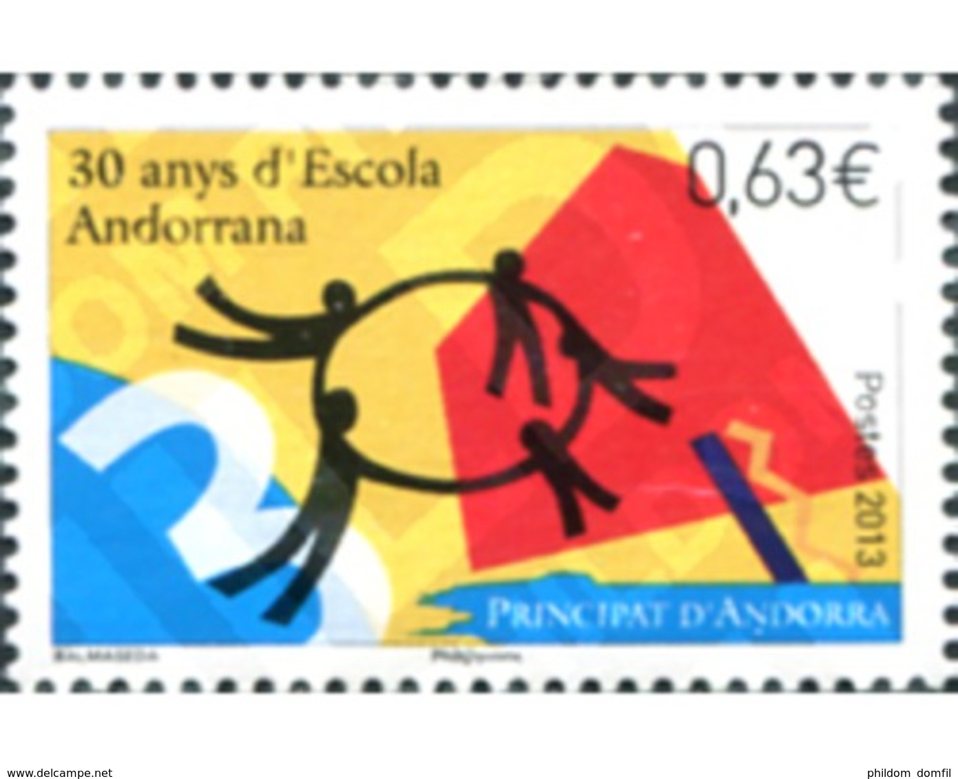 Ref. 305290 * MNH * - ANDORRA. French Adm.. 2013. 30 ANIVIVERSARIO DE LA ESCUELA DE ANDORRANA - Andere & Zonder Classificatie